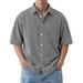 Men's Retro Corduroy Polo Shirt - Casual Loose Fit Turn Down Collar Short Sleeve Shirt For Spring & Autumn_viptrois.com