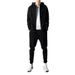 Men's Clothing Fleece Hooded Sweatshirt Jogger Set - Long Sleeve Zip Up Hoodie With Cuffed Pants, Casual Athletic Outfit For Running, Gym, Streetwear_viptrois.com