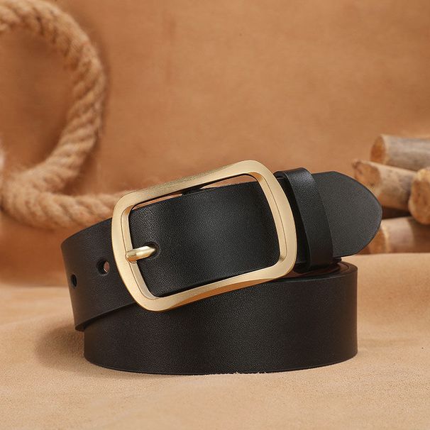 Pure Copper Buckle Men's Belt Pure Copper Pin Buckle Genuine Leather Cowhide Belt Men's Casual Belt_viptrois.com