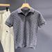 Men's Thin Knit Polo Shirt Short Sleeve, Wrinkle-Resistant Viscose Blend Top For Summer Business Casual & Daily Wear_viptrois.com