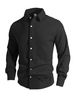 Men's Clothing European And AmericanKnitted Flower Single Breasted Casual Sports Business Jacket Men's Lapel Long Sleeved Shirt_viptrois.com