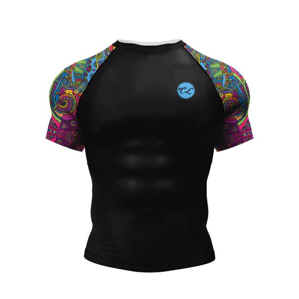 Men's Clothing New 3D Digital Printing Short Sleeved Sweat Wicking Quick Drying Breathable T Shirt Running Sports Leisure Fitness Tights_viptrois.com