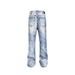 Men's Clothing High-quality Cleanfit Snowflake Pattern Retro Straight Leg Jeans For Men, Autumn Heavy Wash, Ice Blue._viptrois.com