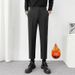 Men's Korean Style Slim Fit Cropped Trousers Casual Long Pants Drape Trendy Autumn Winter New_viptrois.com