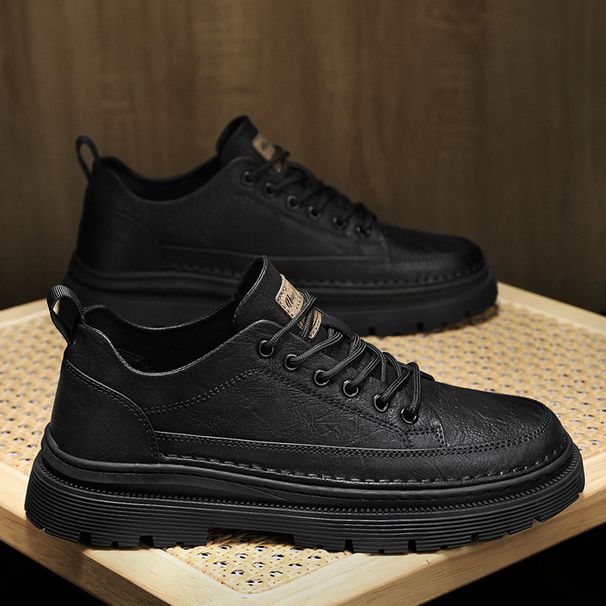 Autumn 2024 New Low-top Casual Sneakers British Business Leather Shoes Men's Fashion Workwear Martin Boots_viptrois.com