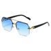 Double Beam Square Sunglasses - Half Frame Pilot Style (European & American Fashion, Unisex)_viptrois.com