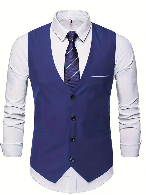 Men's Clothing New Spring And Autumn Casual Men's Wear Solid Color Free Ironing Fashionable Urban Work Men's Suit Vest_viptrois.com