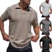 Men's Clothing Men's Casual Polo Shirt Summer New Short Sleeved V Neck Knitted Men's Shirt Cool And Breathable Large Size Men's Clothing_viptrois.com