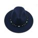 Tibetan ethnic style turquoise jazz hat fashionable autumn and winter felt hat warm big brim western cowboy hat gentleman hat_viptrois.com