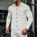 Loom European And American Cross-Border Casual Heavy Twill Turn-Down Collar Long Sleeve Shirt Autumn Men's_viptrois.com
