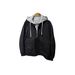 Men's Waterproof Windproof Hooded Jacket – Winter-Ready Fleece-Lined Coat With Zip Closure (Black/Beige/Grey, EU XXS-XXXL)_viptrois.com