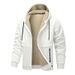 Men's Winter Thickened Warm Fleece Lined Hooded Zip up Jacket Casual Sportswear Sherpa Coat Loose Fit for Cold Weather_viptrois.com