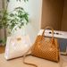Women's Bag New Fashion Light Luxury Circle Print Lock Shoulder Messenger Bag Niche Texture Retro Handbag_viptrois.com