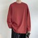 Spring Autumn Pure Cotton Long Sleeved T-Shirt Youth Solid Color Underlay Shirt Loose And Simple Versatile Hoodie_viptrois.com