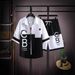 Men's Clothing Thin Shirt Suit Youth Fashion Trend Short Sleeved Shorts Handsome Shirt Two Piece Suit_viptrois.com
