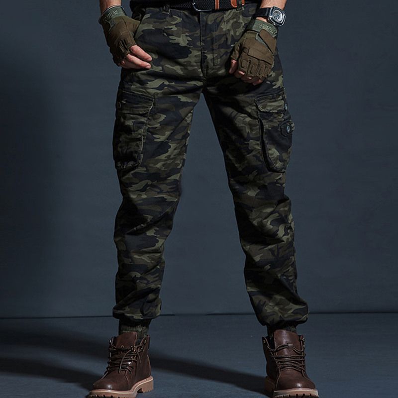Men's Clothing Casual Pants Slim Fit Camouflage Pants Multi Pocket Overalls Sports Pants_viptrois.com