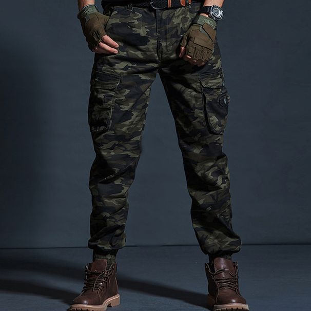 Men's Clothing Casual Pants Slim Fit Camouflage Pants Multi Pocket Overalls Sports Pants_viptrois.com