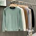 Men's Round Neck Sweater - Casual Solid Color Knit Pullover, Slim Fit, Breathable & Stretchy, Versatile For Daily Wear (Multiple Colors & Sizes)_viptrois.com