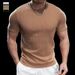 Men's Clothing New Summer Men's Short Sleeved Fitness Training Ribbed Vertical Round Neck Hollow Mesh Comfortable Solid Color Bottoming Shirt T Shirt_viptrois.com