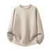 Men's Clothing Solid Color Suede Round Neck Sweatshirt Jacket Men's Solid Color Suede Fleece Pullover Hoodie Casual Loose Fit Big Size Sweatshirt_viptrois.com