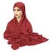 solid Color Forehead Cross Head Middle Eastern Malay Headscarf Hijab Scarf Hat_viptrois.com
