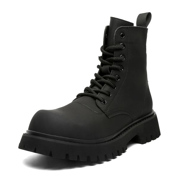 Locomotive Tooling Boots High Top Thick Sole Heightening Martin Boots Outdoor Hiking Men's Boots_viptrois.com