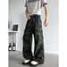Vintage American Camouflage Cargo Jeans For Men & Women - High Street Baggy Denim Pants With Multi-Pockets & Stacked Hem_viptrois.com