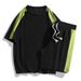 Men's Clothing One Piece Drop Shipping Summer Round Neck Short Sleeve Breathable Stretch Shorts Sports Leisure Suit Men_viptrois.com