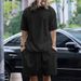 2024 European And American Summer Men's Clothing Solid Color Large Size Loose Suit Short-sleeved Shorts Solid Color Casual Suit Men_viptrois.com