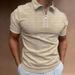 Summer Men's Polo Shirt Short Sleeve Zipper Personality Casual Outdoor Breathable Waffle Zipper Style Polo Shirt_viptrois.com