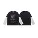 Trendy American-style Washed Children's Character Print Patchwork Faux Two-piece Long-sleeve T-shirt For Autumn_viptrois.com