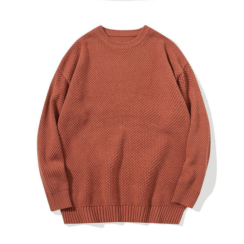 1 New Trendy Solid Color Simple Loose BF Style Pullover Thickened Sweater Men's Casual Versatile Sweatshirt_viptrois.com