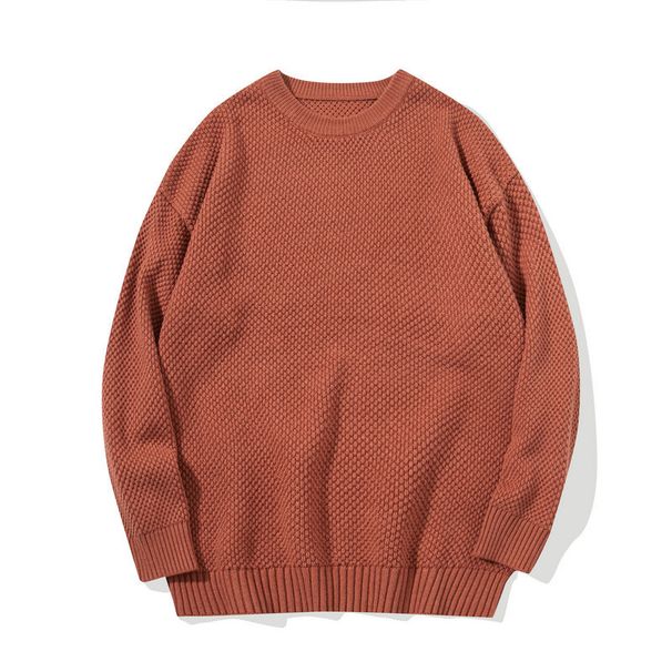 1 New Trendy Solid Color Simple Loose BF Style Pullover Thickened Sweater Men's Casual Versatile Sweatshirt_viptrois.com
