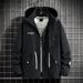 Men’s Oversized Utility Jacket – Stretch Corduroy Workwear With Detachable Hood & Reinforced Pockets (Black, Khaki, Olive Green)_viptrois.com