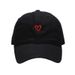 Japanese simple small heart embroidery baseball hat show face small Korean version tide brand peaked cap student couple sun visor_viptrois.com