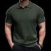 Men's Clothing Summer New Short Sleeved Sweater Men's Ice Silk Polo Shirt V Neck Lapel Slim Business T Shirt_viptrois.com