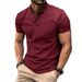 Unbeatable Quality Ins Casual Summer New Men's Button Henry Polo Short Sleeved Shirt_viptrois.com