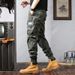 Men's Clothing camouflage pants with cuffs and multiple pockets, retro washed pants_viptrois.com