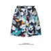 Men's Floral Shorts Quick-Drying Thin Fashionable Versatile Hawaiian Panda Print Five-Point Beach Shorts_viptrois.com