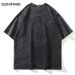 2023 Hip Hop Oversized Streetwear Vintage T-shirts Bear Printed Gothic Washed Short Sleeve T Shirt Summer Punk Cotton Male Tops_viptrois.com