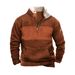 Men's Spring/Summer 3D Digital-Printed Half-Zip Hoodie With High Neck_viptrois.com