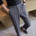 Men's Clothing Slim Fit Skinny Trousers Men's Autumn White Nine Point Trousers Non Iron Anti Wrinkle Business Formal Straight Casual Pants_viptrois.com