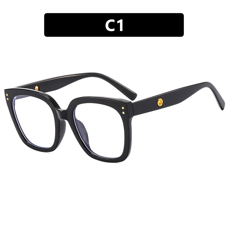 Square Hollow-Out Blue Light Blocking Glasses Rivet Frame For Women/Men Fashion Photoshoot Eyewear_viptrois.com