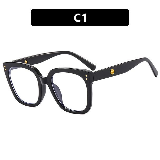 Square Hollow-Out Blue Light Blocking Glasses Rivet Frame For Women/Men Fashion Photoshoot Eyewear_viptrois.com
