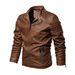 Men’s Premium Faux Leather Jacket – Stylish Biker Coat (Black, Espresso, Khaki, M-5XL)_viptrois.com