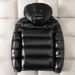 New Bright Down Jacket For Men In Autumn And Winter, Loose And Versatile, Red Detachable Hat, Thick Men's Cotton Jacket_viptrois.com