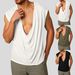 Men's Clothing Solid Color Sleeveless Sports V Neck Bottoming Shirt Wide Shoulder Solid Color Swing Collar Vest_viptrois.com
