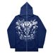 Hoodie Sweatshirt Gothic High Street Full Zipper Oversized Unisex Streetwear Y2 Jacket_viptrois.com
