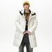 Unisex Longline Hooded Down Jacket - 90% White Duck Feather Fill, 700FP, Oversized Winter Coat (S-3XL, Black/Cream)_viptrois.com