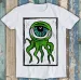Eyeball Octopus Monster Green Woodcut Design Funny Gift Tee T Shirt Mens Womens Tees Top M1498_viptrois.com